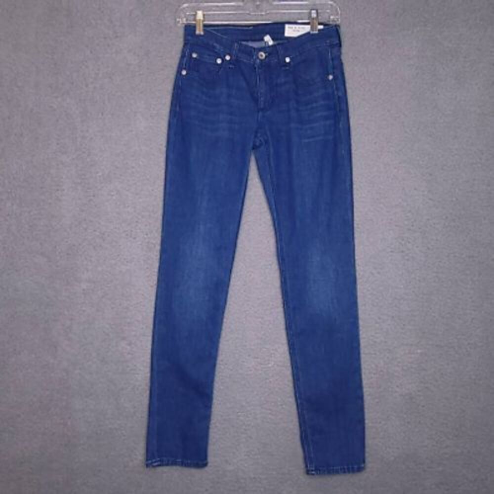 Rag & Bone New York Womens Slim Skinny Jeans Blue Stretch‎ Medium Wash 23 New
